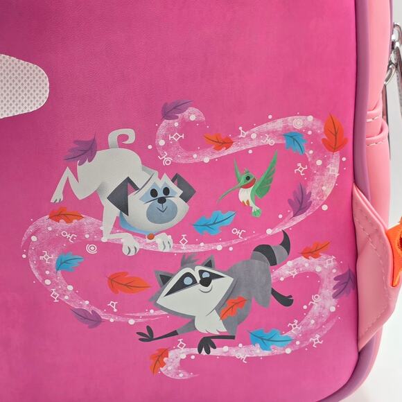 Loungefly Disney Pocahontas Colors of the Wind Pink Mini Backpack New - Picture 5 of 5